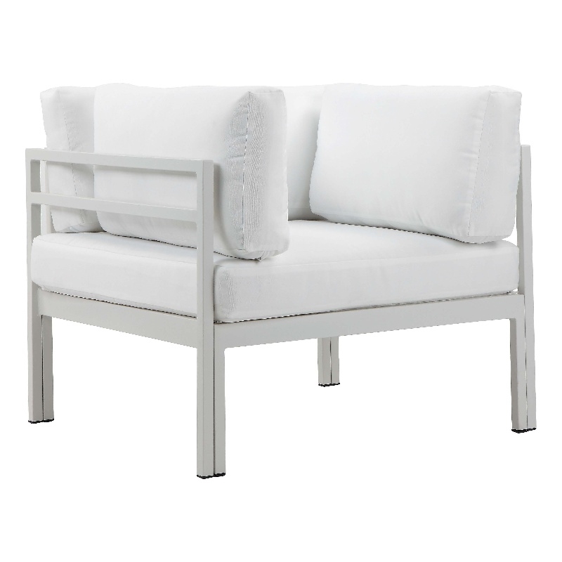 Pangea Home Cloud Modern Style Aluminum Sofa Chair in White Finish