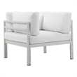 Pangea Home Cloud Modern Style Aluminum Sofa Chair in White Finish