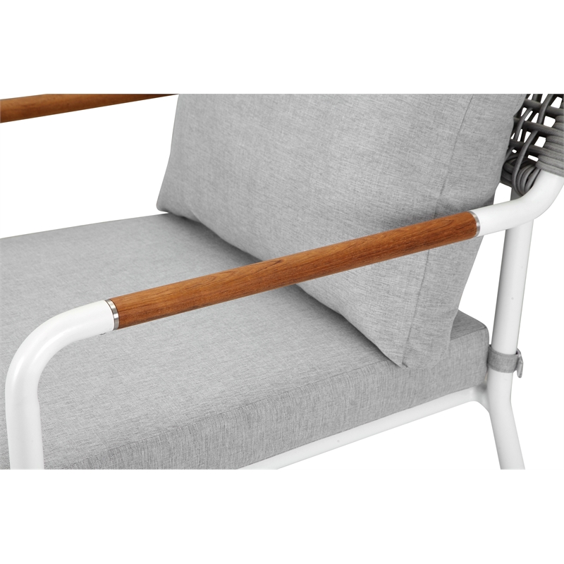 Pangea Home Dean 5-Piece Modern Aluminum Sofa Set in Gray Finish