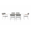 Pangea Home Dean 7-Piece Modern Aluminum Dining Set in Gray Finish