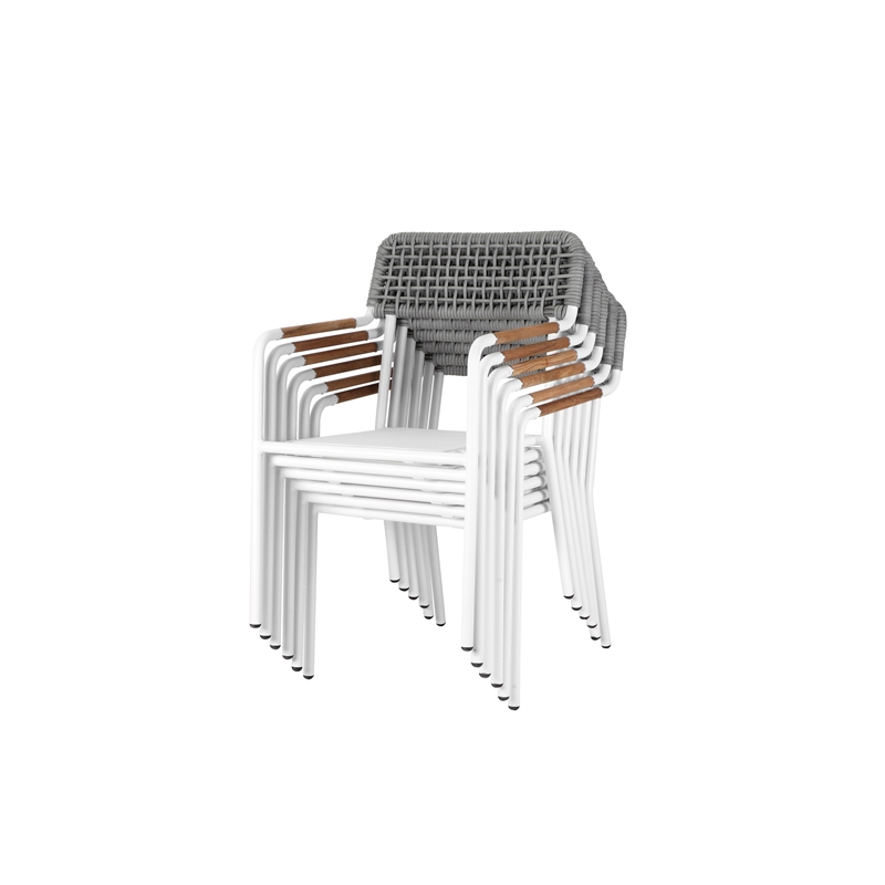 Pangea Home Dean 7-Piece Modern Aluminum Dining Set in Gray Finish