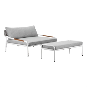 pangea home dean 2-piece modern aluminum daybed and ottoman in gray