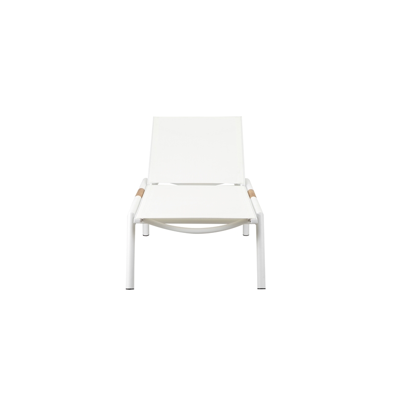 Pangea Home Dean Modern Aluminum Loungers in White Finish (Set of 2)