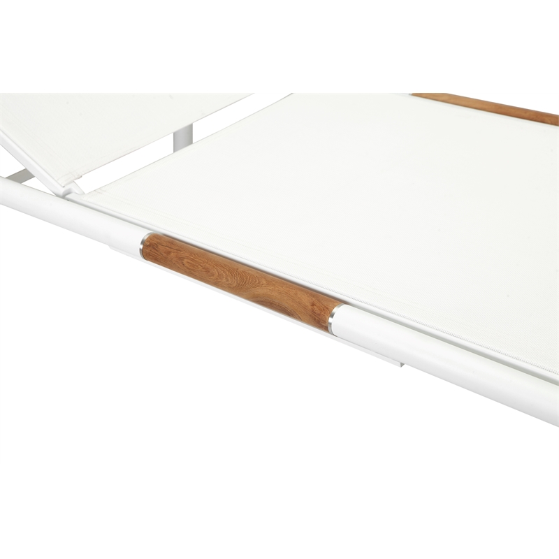 Pangea Home Dean Modern Aluminum Loungers in White Finish (Set of 2)