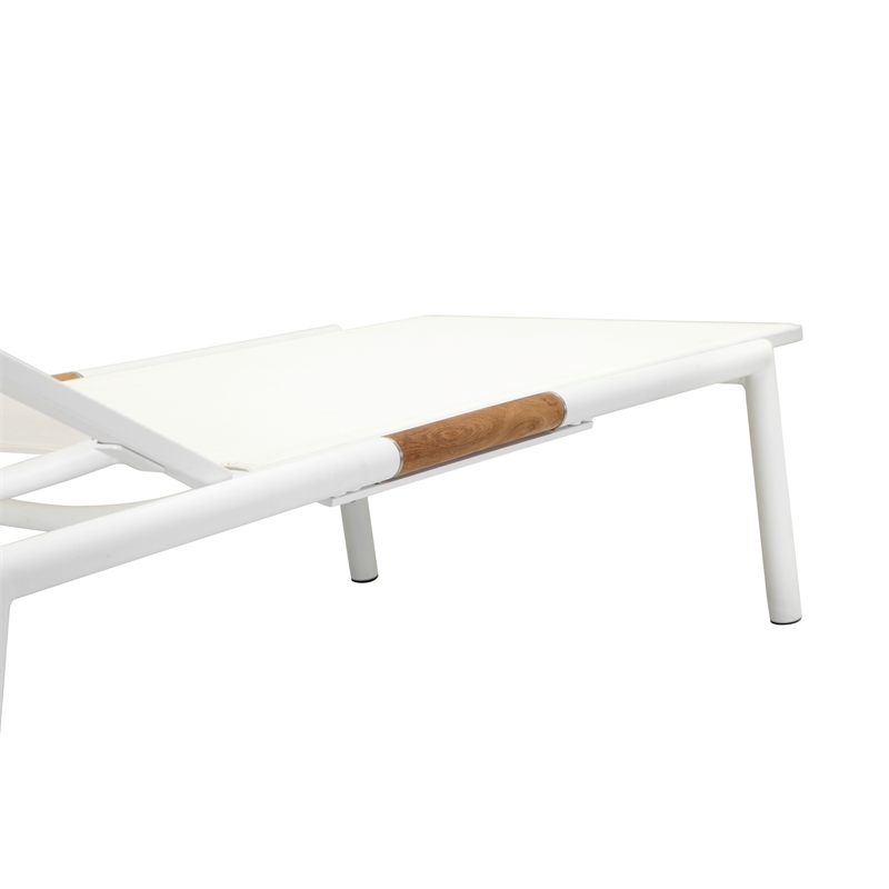 Pangea Home Dean Modern Aluminum Loungers in White Finish (Set of 2)