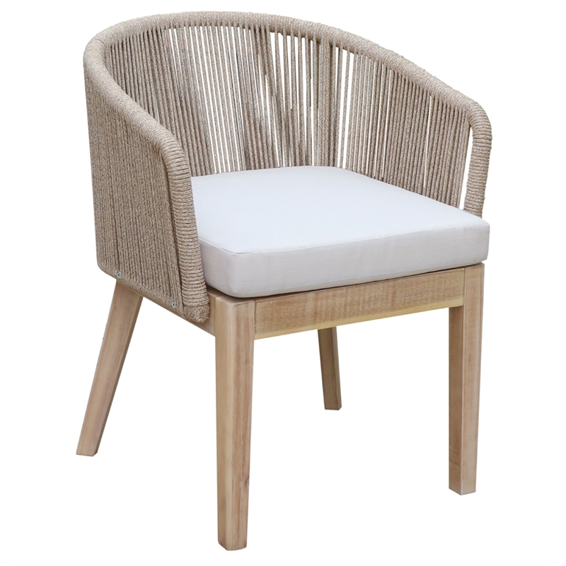 Pangea Home Diego 7-Piece Modern Acacia Wood Dining Set in Beige Finish