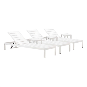 pangea home joseph 6-piece aluminum lounger and side table in white