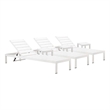 Pangea Home Joseph 6-Piece Aluminum Lounger and Side Table in White