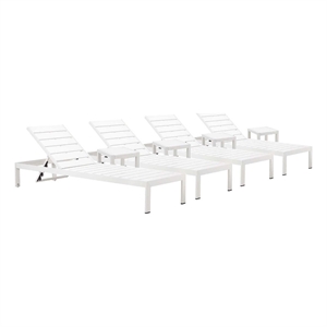 pangea home joseph 8-piece aluminum lounger and side table in white
