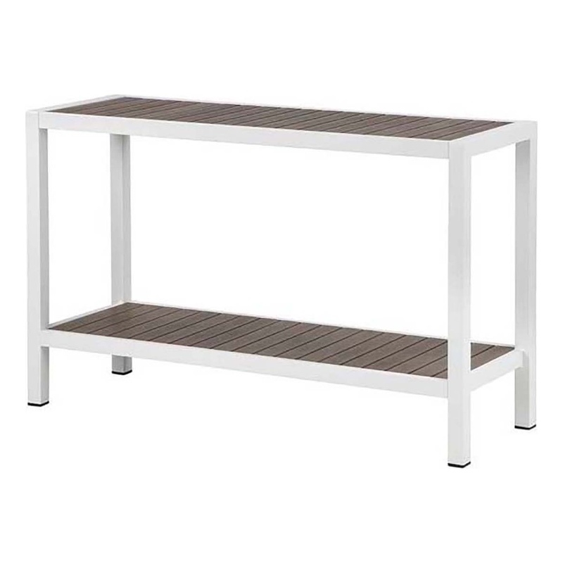 Pangea Home Joseph Modern Aluminum Console Table in Gray and White