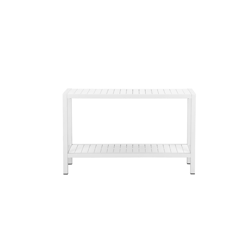 Pangea Home Joseph Modern Aluminum Console Table in White Finish