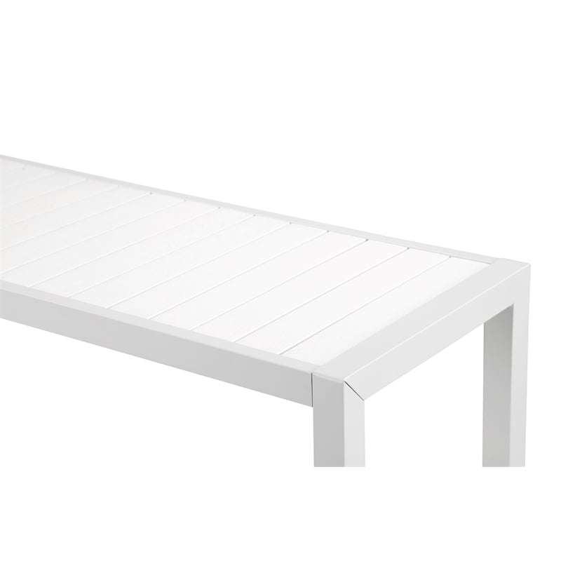 Pangea Home Joseph Modern Aluminum Console Table in White Finish