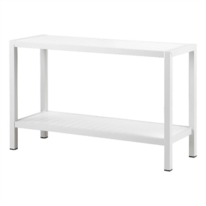 pangea home joseph modern aluminum console table in white finish