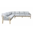 Pangea Home Lola 2-Piece Modern Acacia Wood Sectional in Gray Finish
