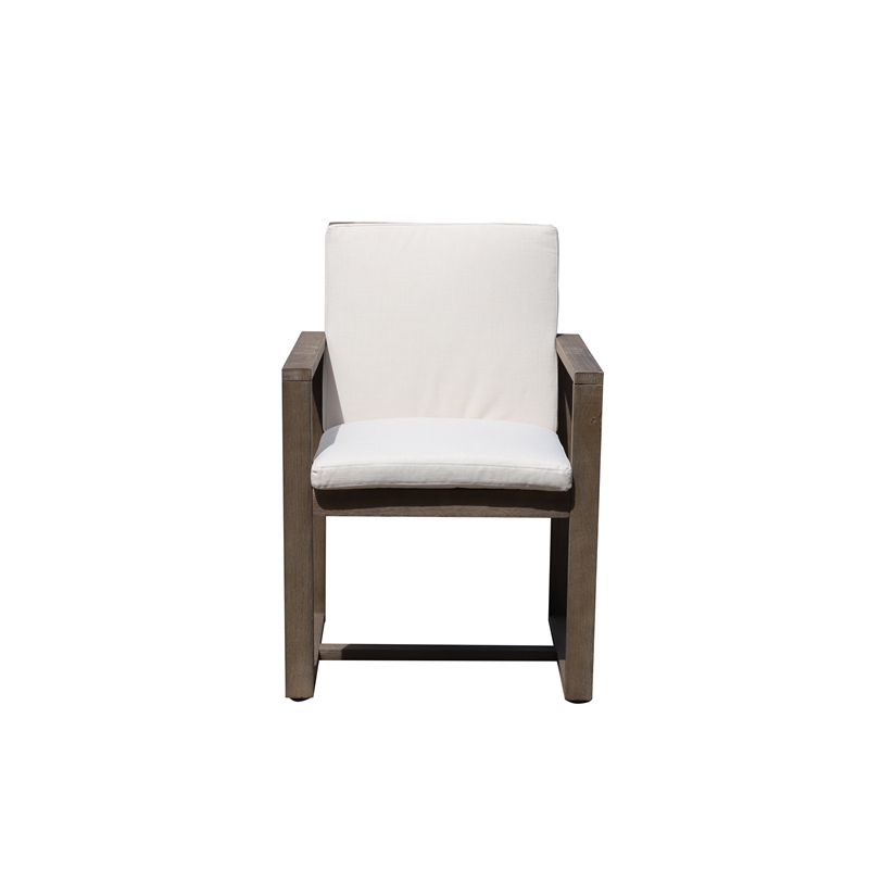 Pangea Home Harbor 9-Piece Modern Eucalyptus Wood Dining Set in Brown Finish