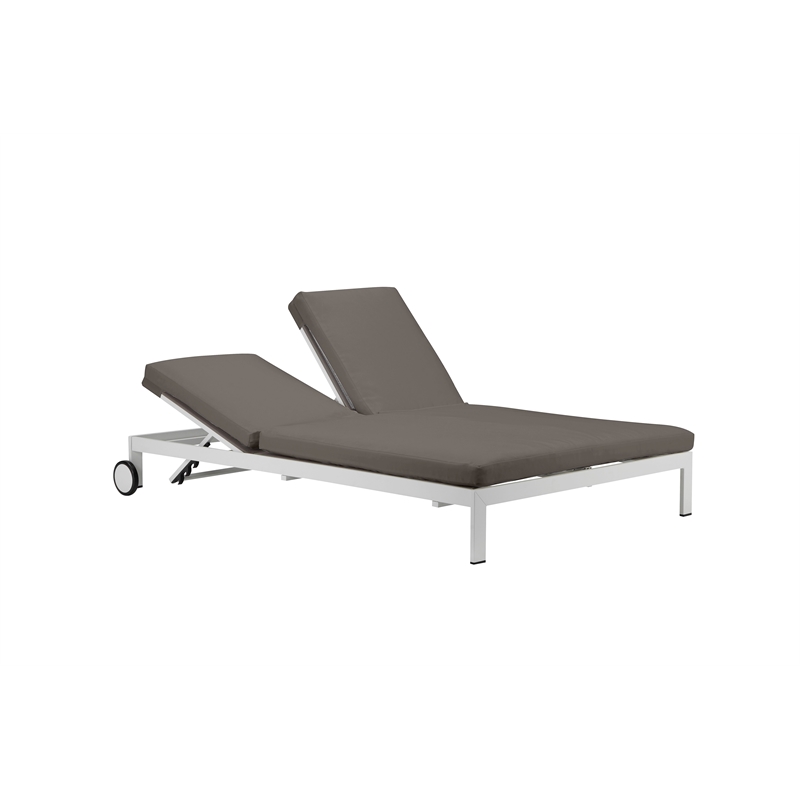 Pangea Home Sally Modern Style Aluminum Daybed in Gray Finish