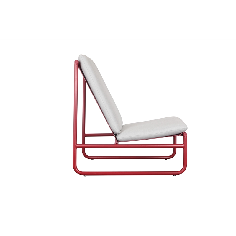 Pangea Home Sean 5-Piece Modern Aluminum Sofa Set in Red Finish