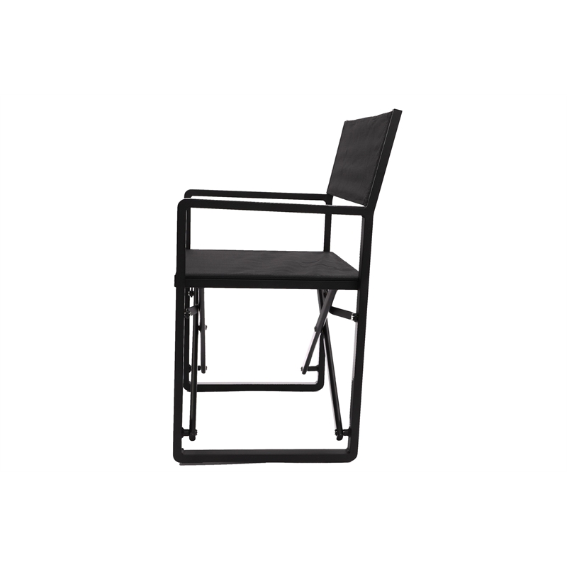 Pangea Home Sunset 3-Piece Modern Aluminum Bistro Set in Black Finish