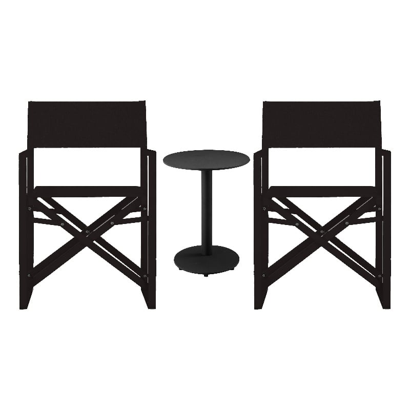 Pangea Home Sunset 3-Piece Modern Aluminum Bistro Set in Black Finish