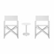 Pangea Home Sunset 3-Piece Modern Aluminum Bistro Set in White Finish