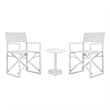 Pangea Home Sunset 3-Piece Modern Aluminum Bistro Set in White Finish