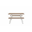 Pangea Home Jack 3-Piece Modern Aluminum Dining Set in Teak and White Finish