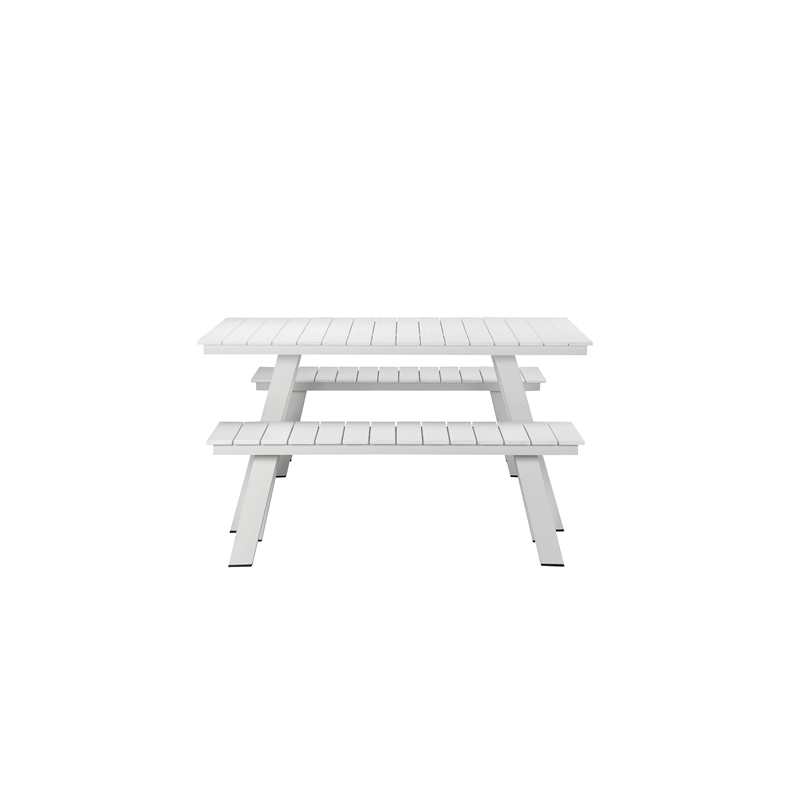 Pangea Home Jack 3-Piece Modern Aluminum Dining Set in White Finish