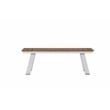 Pangea Home Jack Modern Aluminum and Polyresin Bench in Teak and White Finish