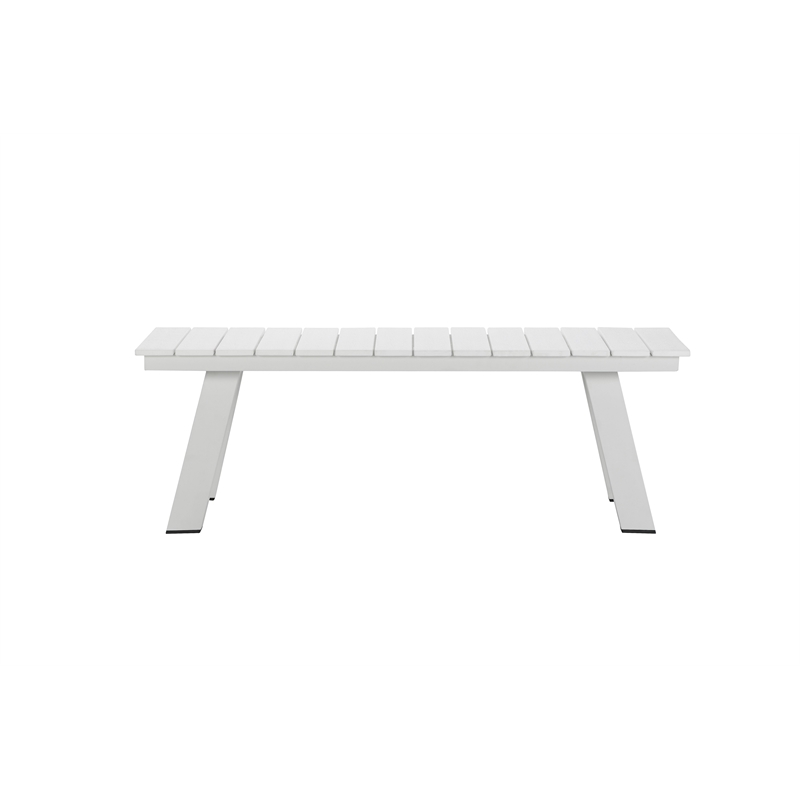 Pangea Home Jack Modern Style Aluminum and Polyresin Bench in White Finish