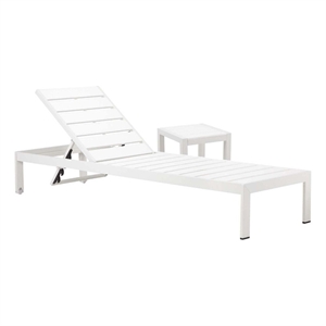 pangea home joseph 2-piece aluminum lounger and side table in white