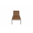 Pangea Home Joseph 4-Piece Aluminum Lounger and Side Table in White/Teak