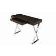 Pangea Home Alexa Wood Veneer & High Polished Steel Console Table in Espresso