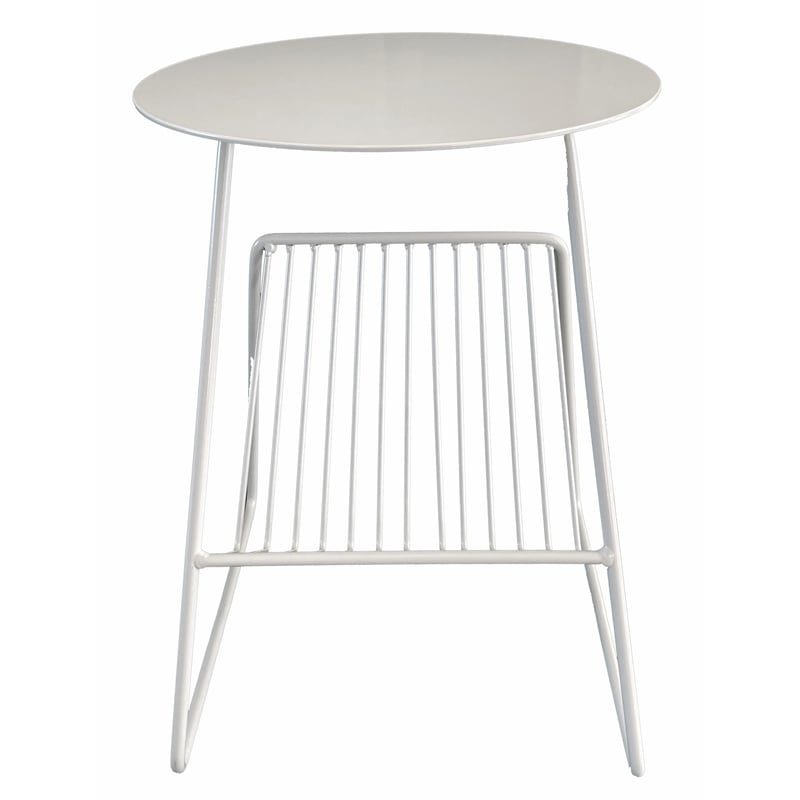 Gazette Magazine Table White Metal