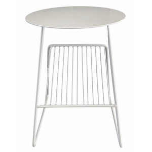 Gazette Magazine Table White Metal