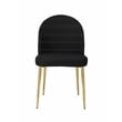 Gold Vera Chair Black Faux Leather (Set of 2)