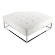 Pippa Ottoman Faux Leather White