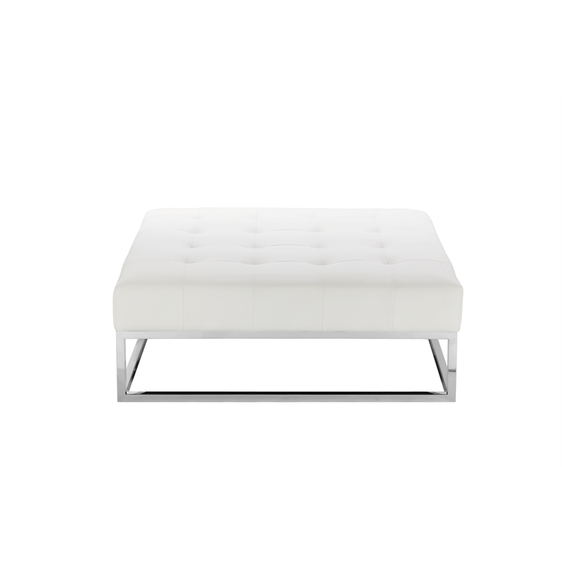 Pippa Ottoman Faux Leather White