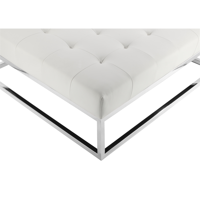 Pippa Ottoman Faux Leather White