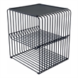 Pangea Home Polly 2-Tiered Tall Modern Metal Side Table in Black