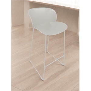 Pangea Home Cal 29.5&quot Modern Plastic Barstool in White (Set of 2)