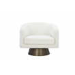 Pangea Home Goli Modern Fabric Upholstered Lounge Chair in White