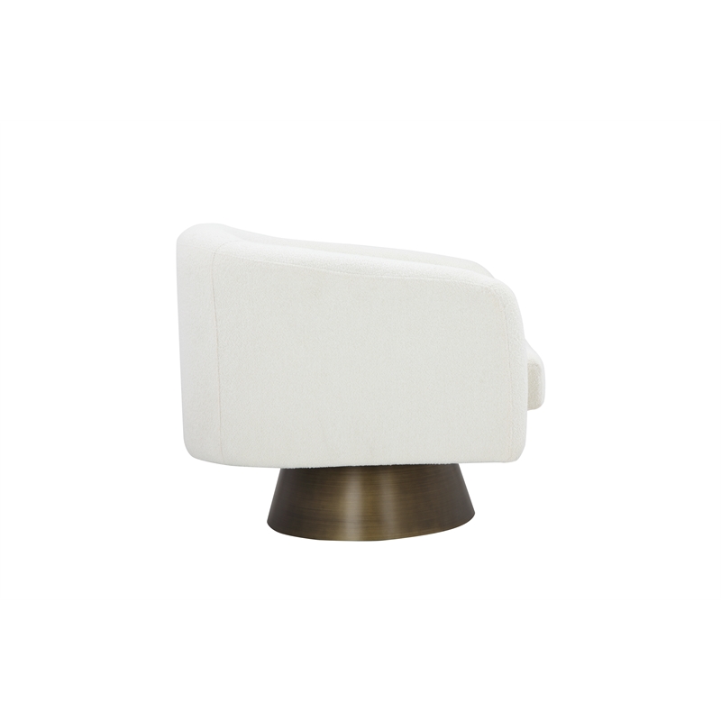 Pangea Home Goli Modern Fabric Upholstered Lounge Chair in White