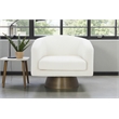 Pangea Home Goli Modern Fabric Upholstered Lounge Chair in White