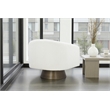 Pangea Home Goli Modern Fabric Upholstered Lounge Chair in White
