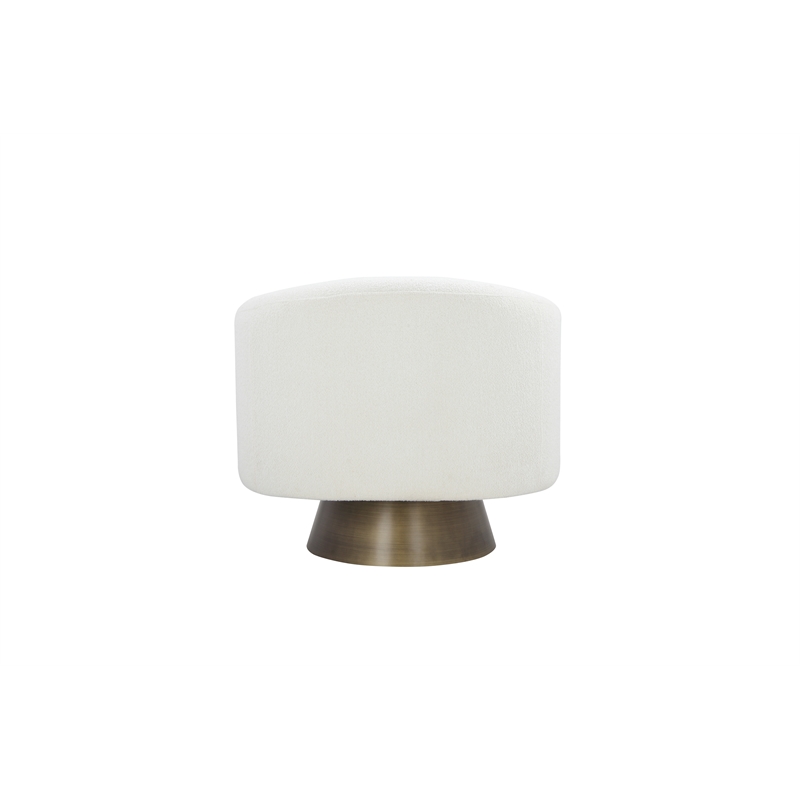 Pangea Home Goli Modern Fabric Upholstered Lounge Chair in White