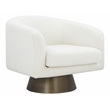 Pangea Home Goli Modern Fabric Upholstered Lounge Chair in White