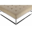 Pangea Home Pippa Square Modern Faux Leather Upholstered Ottoman in Sand Beige