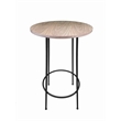 Pangea Home Sly Round Modern Wood Veneer/Metal Bar Table in Black