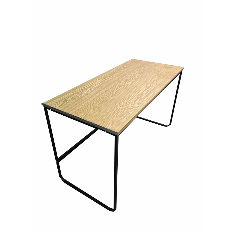 Pangea Home Vila Modern Sleigh-Style Wood Veneer/Metal Desk in Black