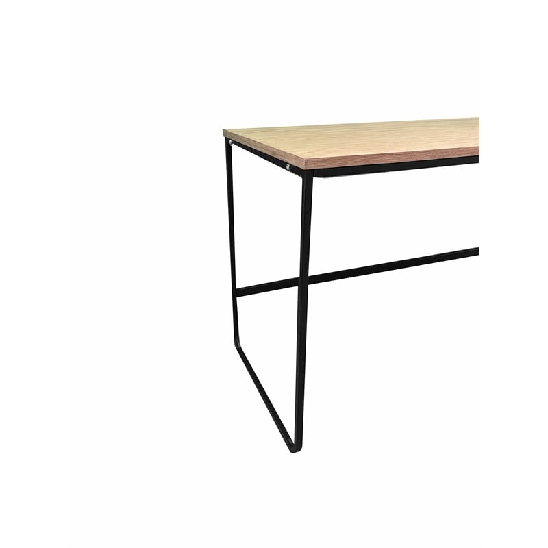 Pangea Home Vila Modern Sleigh-Style Wood Veneer/Metal Desk in Black